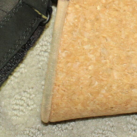 Collection By Clarks 9.5 Black Nubuck Hook & Loop Slingback Cork Wedge Heels - Picture 7 of 7